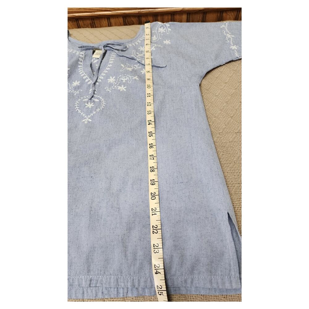 Vintage Ruff Hewn Light Blue Long sleeve Peasant Blouse Women's Size 4-6 - Picture 8 of 12